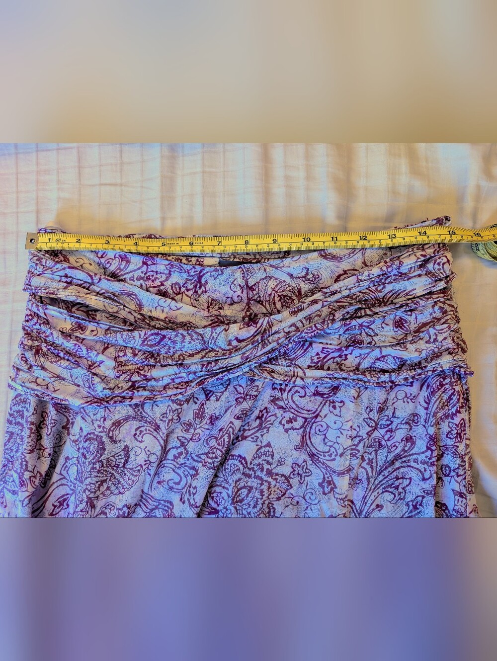 Skirt with Pink Floral Paisley Print - Picture 7 of 8